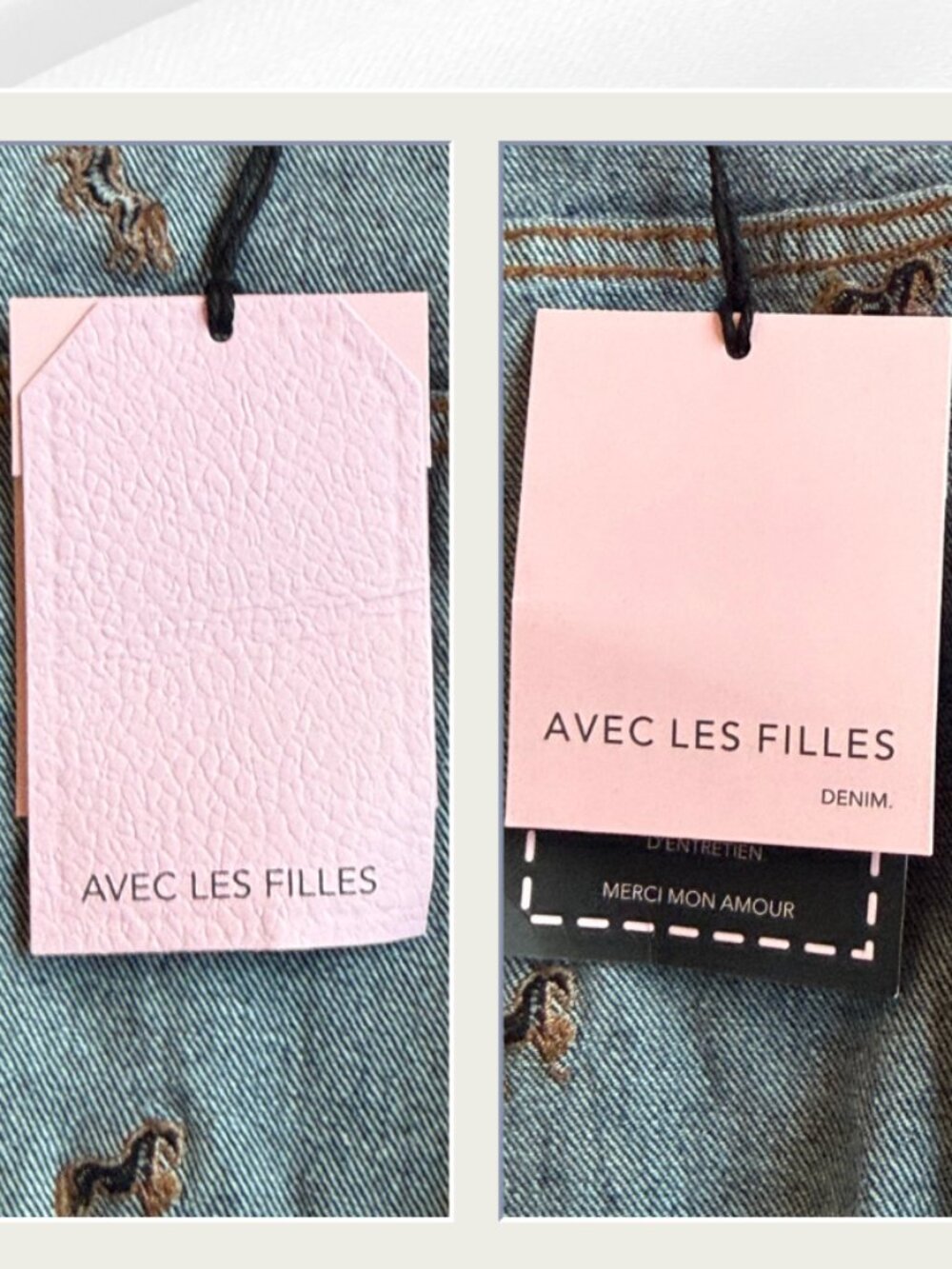 Avec Les Filles Horse Embroidered Ombre Trucker Jacket XL Denim Artisan Wash - Picture 16 of 17